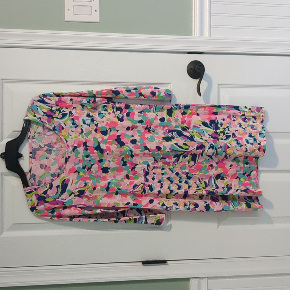 FINAL SALE Lilly Pulitzer 100% Cotton Multi color 3/4 sleeve dress. Size Small